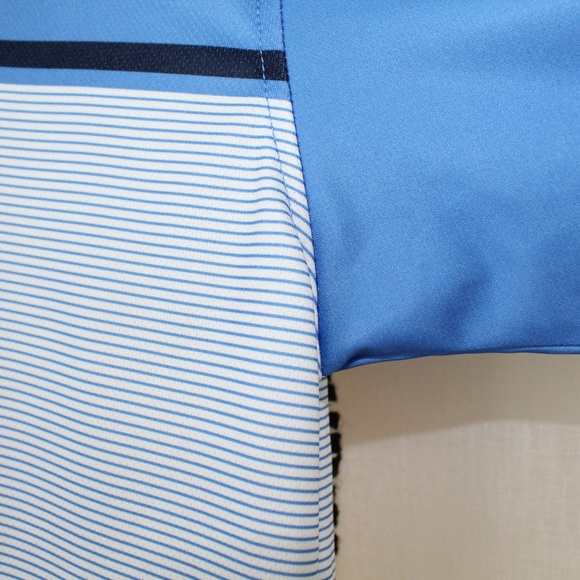 Tour Collection Men's Blue Striped Polo Shirt - Picture 5 of 7